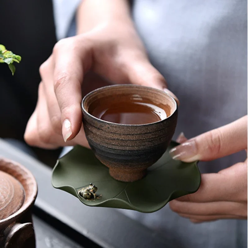 Dessous de verre Kung Fu en forme de grenouille fait à la main, ornement décoratif pour la maison et le bureau