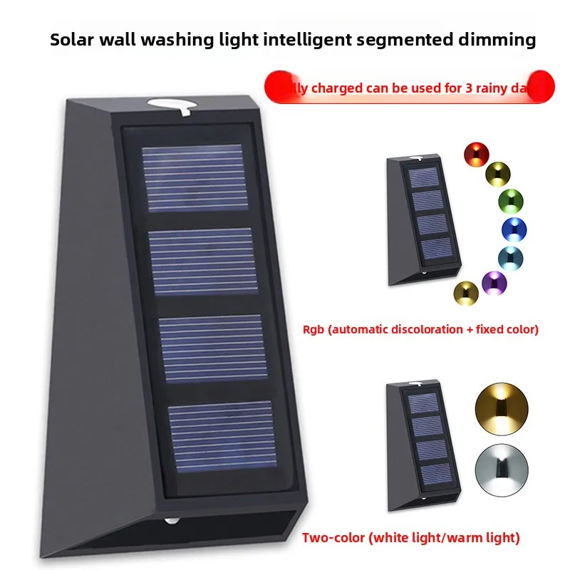 

Solar Wall Cleaning Light Outdoor Fence Wall Light Garden Villa Decoration RGB Courtyard Light