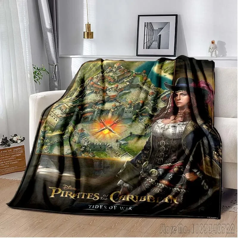 Pirates Caribbean Poster 3D Printed Home Cute Kids Blanket Throw for Bed Sofa Decor Fleece Nap Blankets Boys Girls Children Gift