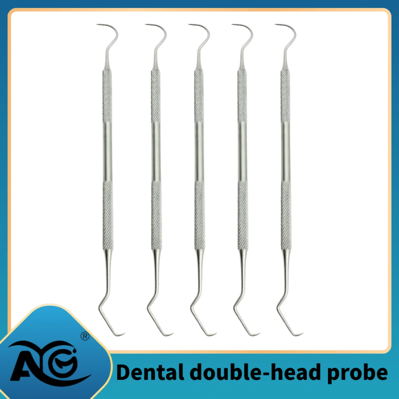 

AG 5PCS Double Hook Tooth Dental Explorer Probe Dentist Tool Stainless Steel Dental Tool Teeth Clean Hygiene Explorer Probe hook