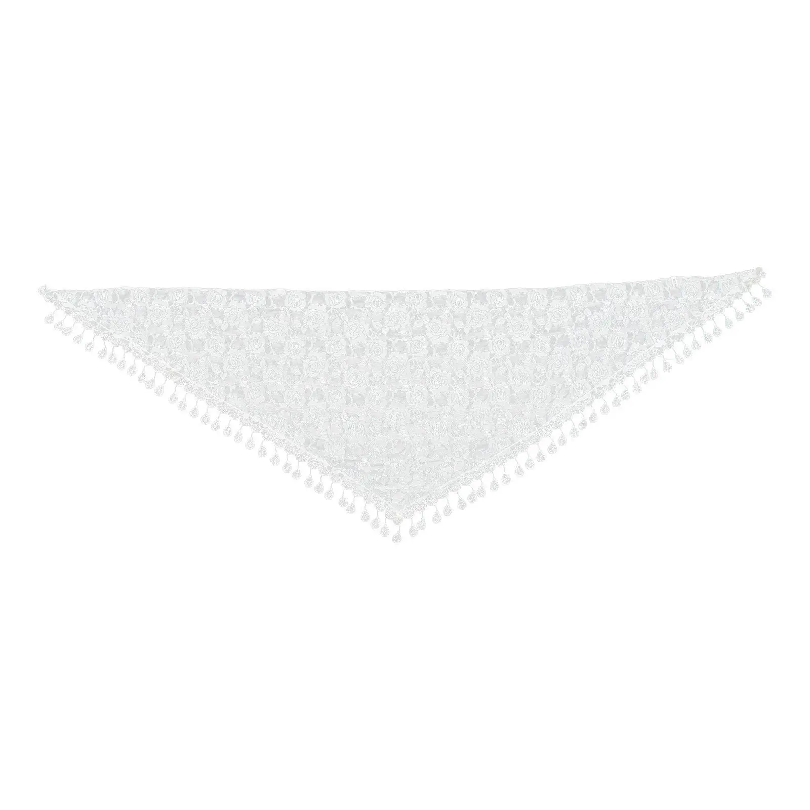 

Triangle Mantilla Lace Shawl Veil Elegant Tassel Scarf for Women Girls Catholic Mass Veil Scarf Lightweight Polyester