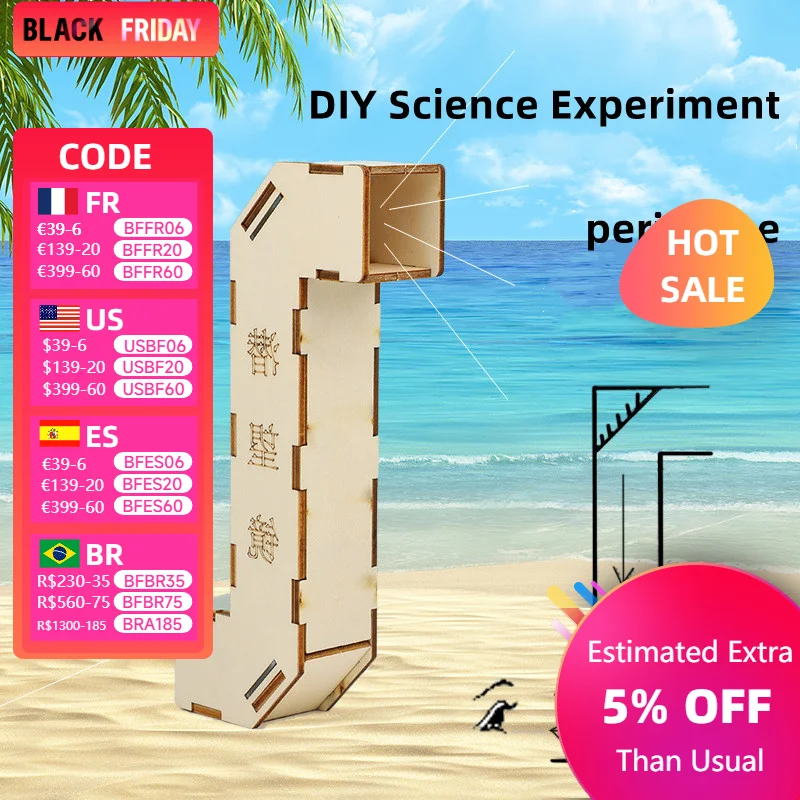 DIY ручная деревянная головоломка перископ игрушки научный экспериментальный набор инструментов обучение раннюю сцену образование интерес игры для обучения