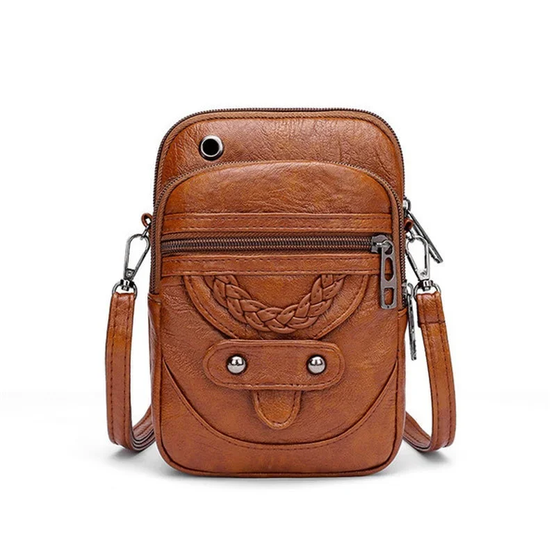 Torebki damskie moda torba na ramię saszetka na telefon komórkowy mała torebka Crossbody Vintage damskie torba klapowa damskie