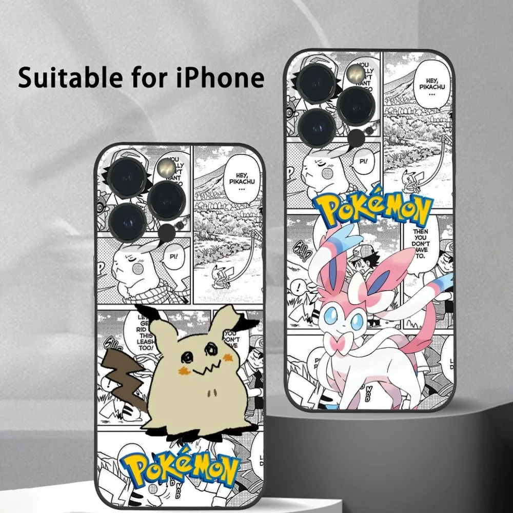 Mimikyu Cute Sylveon Phone Case For iPhone 16 15 14 13 12 11 Pro Max Plus Mini Frosted Soft Shell Funda