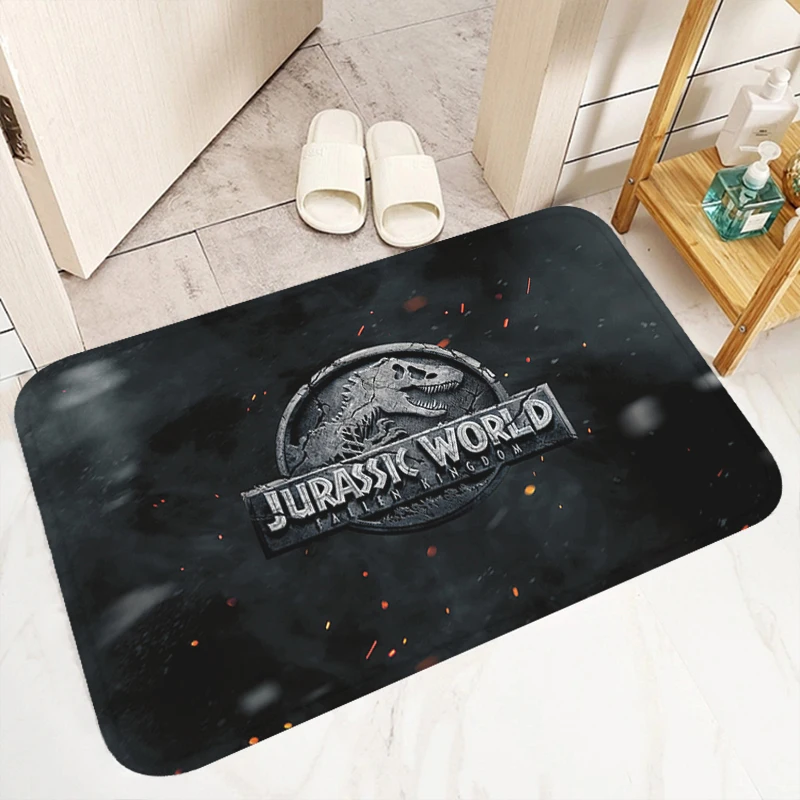 J-Jurassic Park Welcome Mat Bath Mats Washable Non-slip Kitchen Rug Bathroom Carpet Home Carpets Rugs Doormat Entrance Door Foot