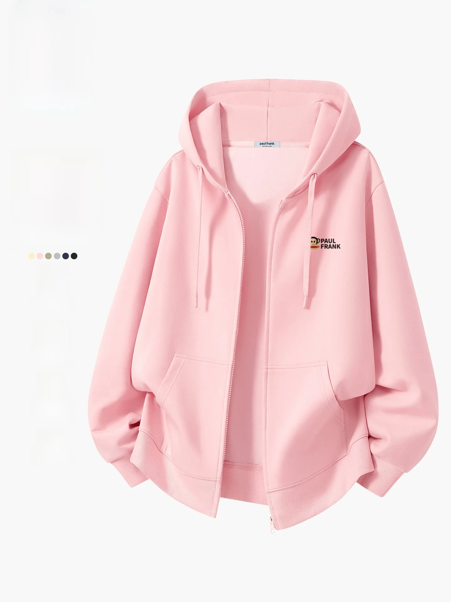 

ex Hoodie Sweatirt Pink Heavyweight Open Cardigan Sle Long Sve Casual Comfortable Breathable Cotton Pol...