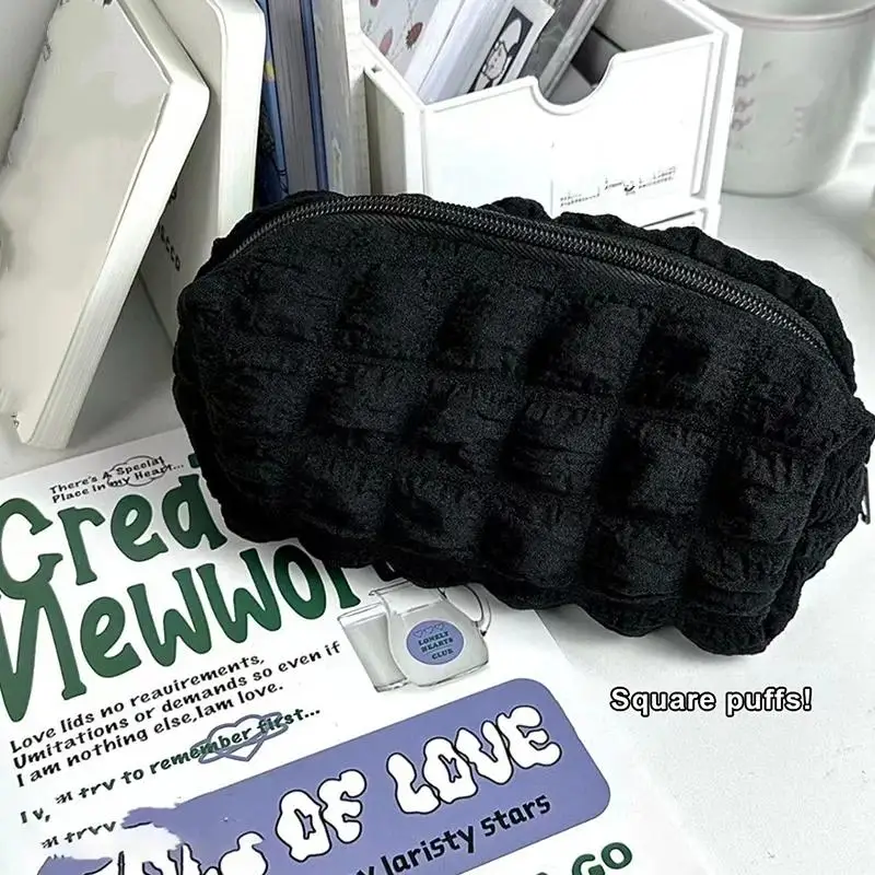 Niedliches Federmäppchen in Form eines Crêpe-Puffs, Schultasche für Schreibwaren, Federmäppchen mit Reißverschluss für Mädchen und Kinder, Kawaii-Stifthalter und Organizer. – Detail 2
