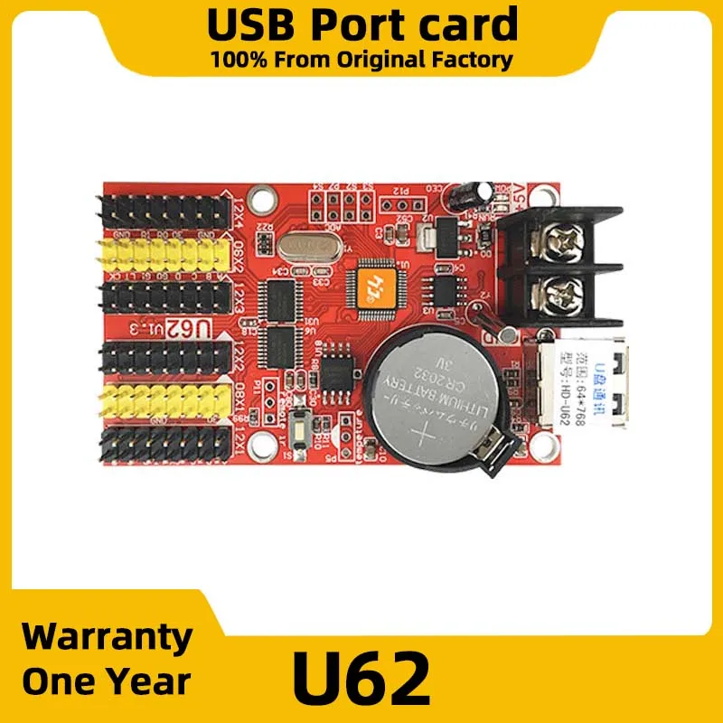 

Светодиодный цифровой знак HD-U62 Одноцветный HBU08 HUB12 Карта управления USB-портом Светодиодный экран Графическая карта с пиксельной анимацией