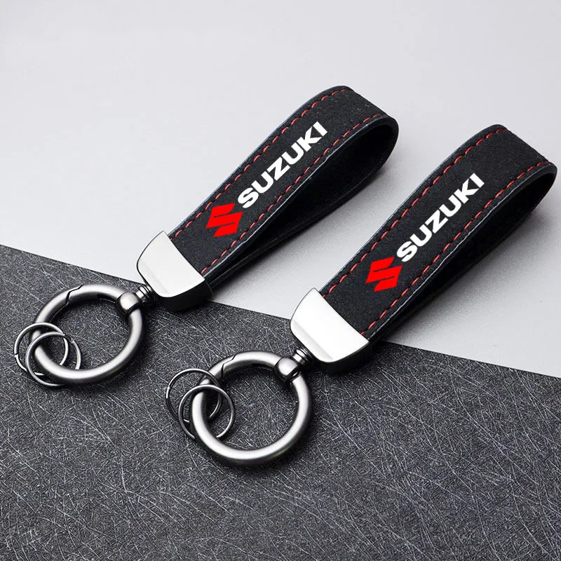 Car Keychain Ring  Leather Zinc Alloy Key Chain Universal Luxury for Suzuki Grand Vitara ALTO Ciaz IGNIS Jimny Jeemny Accessorie