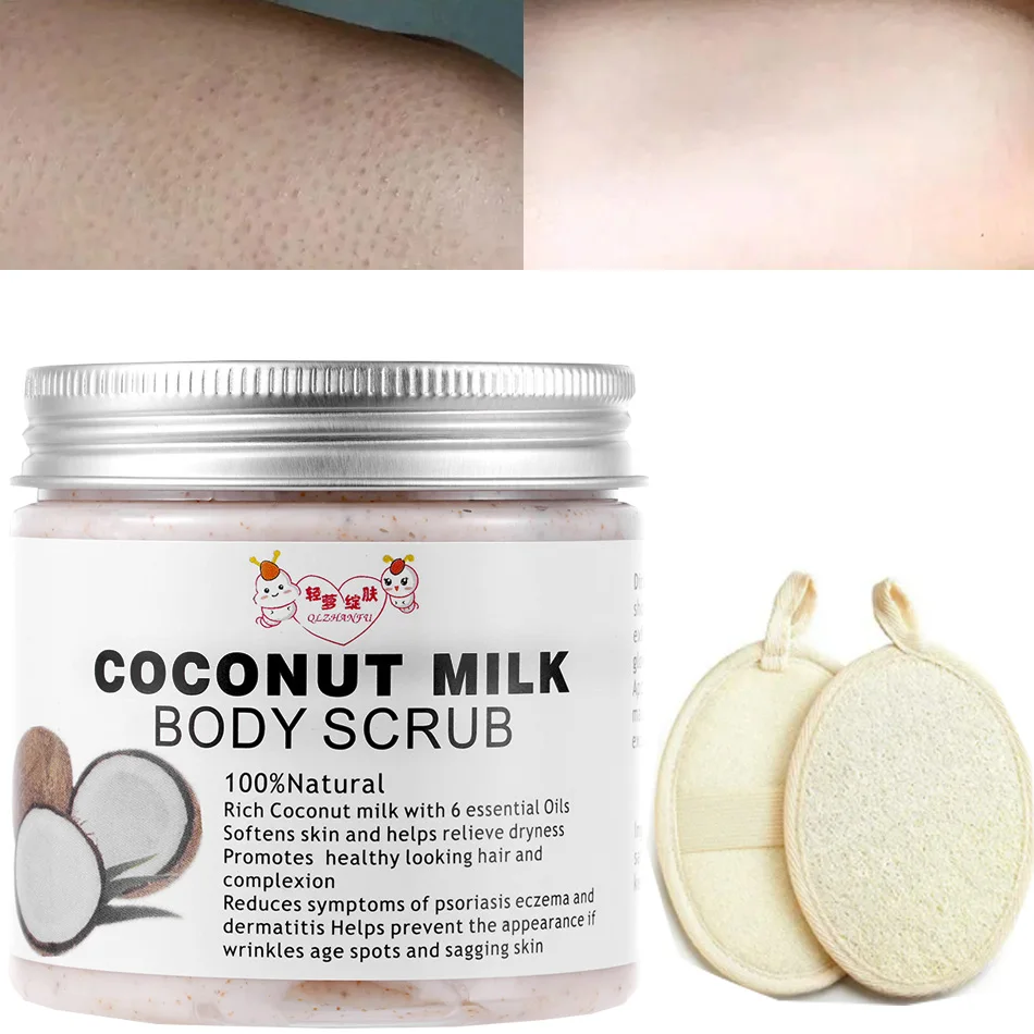 

Whitening Exfoliating Body Scrub Deep Cleansing Coconut Milk Scrub For Body Care Soft Skin Remove Dead Skin Cells 250g