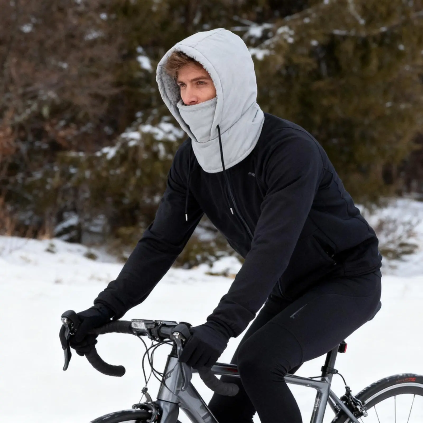 

Hood Face Cover Waterproof Fleece Neck Warmer Adjustable Warm Head Skiing Hood For Runners Cyclists Women Motorcycle Cycling