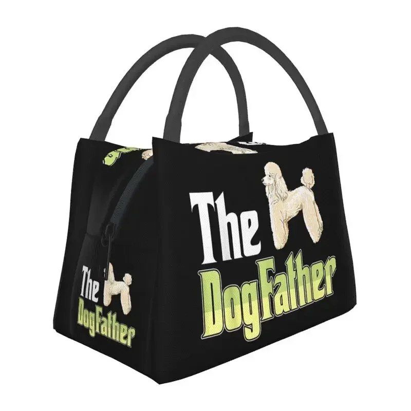 The Dogfather Poodle Funny Dog Owner Father Day Insulated Lunch Tote Bag for Portable Cooler Thermal Bento Box Hospital Office