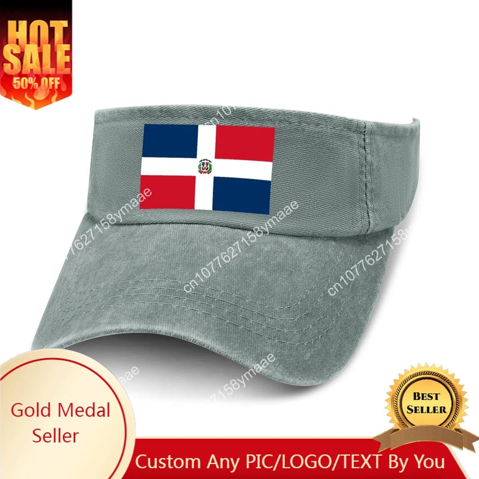 

República Dominicana Sun Visor Leaky Top Cowboy Hats Mens Womens Custom Cap Sports Baseball Tennis Golf Caps Empty Open Top Hat