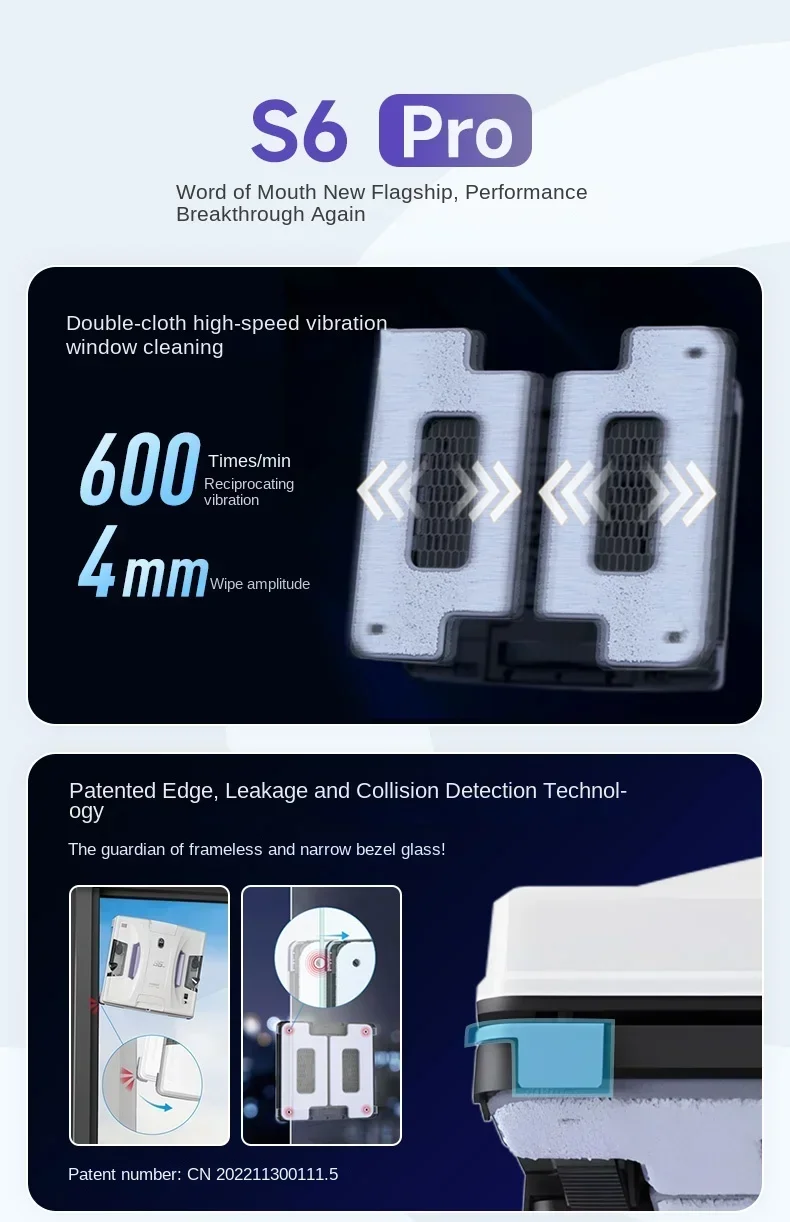 HOBOT S6Pro Household Automatic Glass Cleaning Artifact Double-sided Wave Girl Remote Control Window Cleaning Robot Original aut