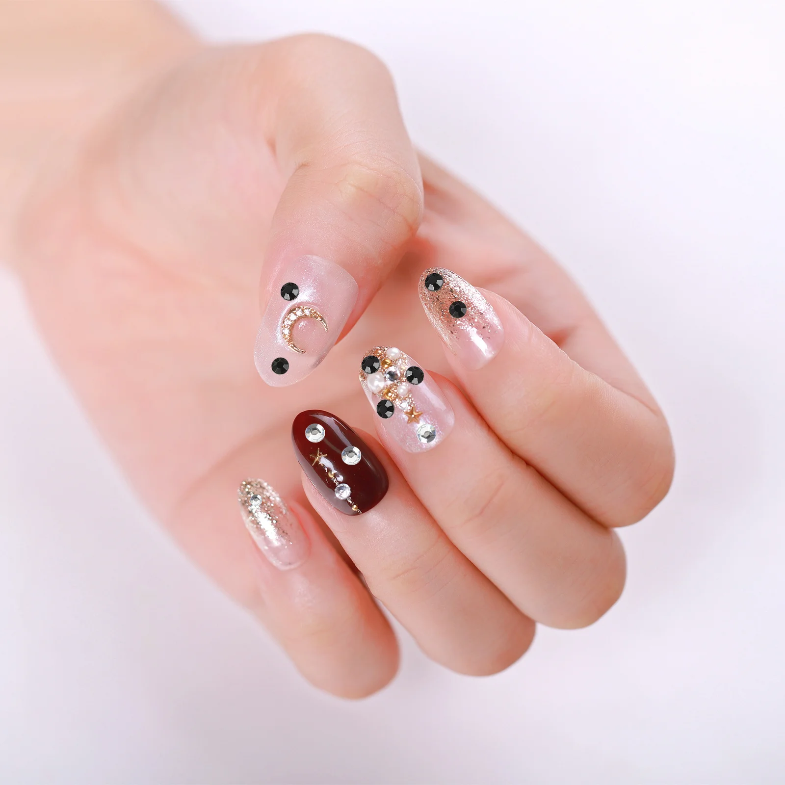 

10pcs Waterfall Rhinestones Sticker Self Adhesive Body Gems For Face Eye Nail Hair Festival Makeup Bling Decor Stick On Crystal