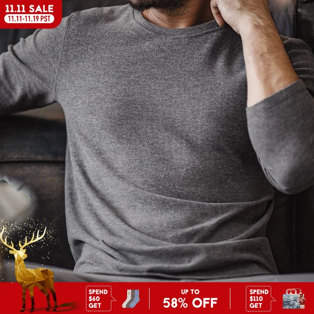 

Maden новый мужской комплект термобелья с круглым вырезом, однотонный эластичный облегающий внутренний комплект, нижнее белье, термокостюм с длинными рукавами на зиму