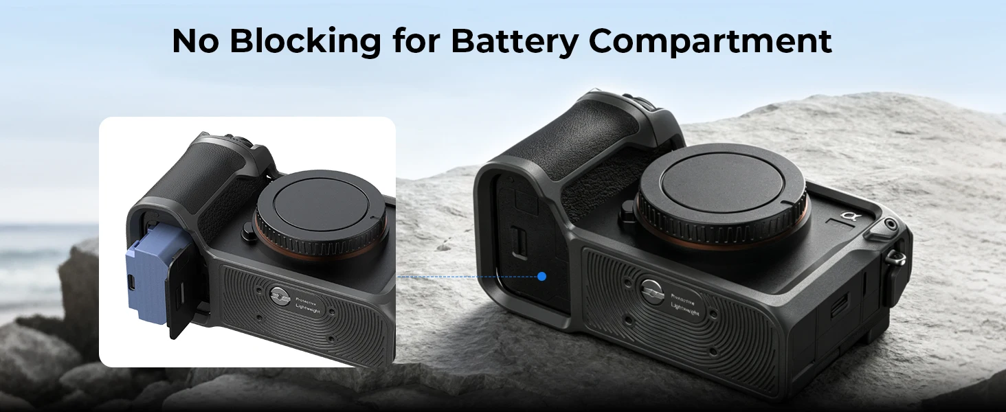 SmallRig Gehäuse für Sony Alpha 7C II / 7CR Tantalumgrau mit Blitzschuhabdeckung, integriertem ergonomischen Griff und vollständigem Schutz -5560 – Detail 4