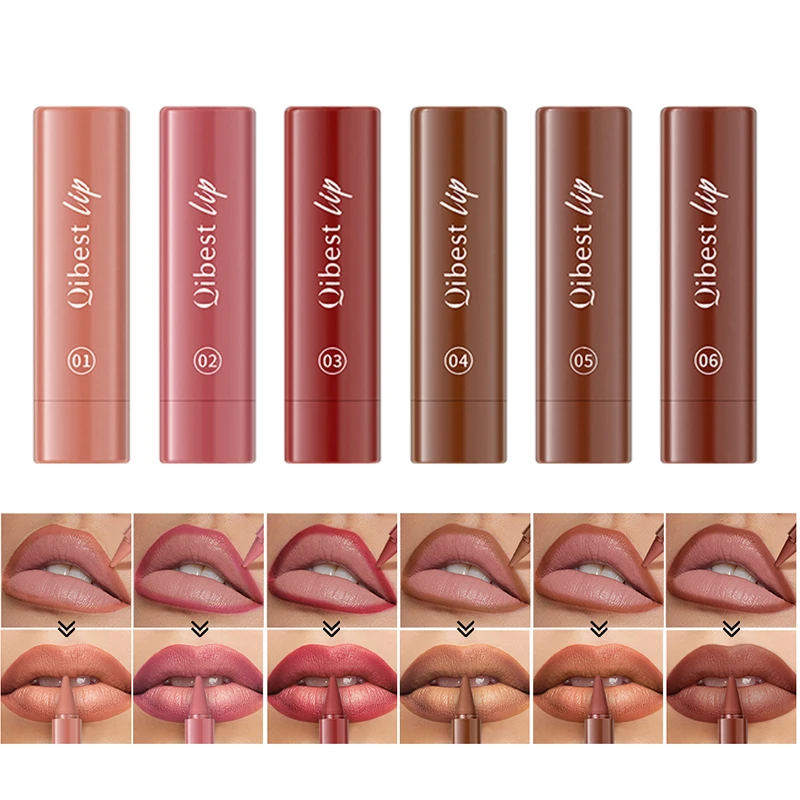 QIBEST Matita per rossetto opaca a lunga durata: finitura naturale per un facile applicazione, perfetta per truccatori e uso quotidiano"