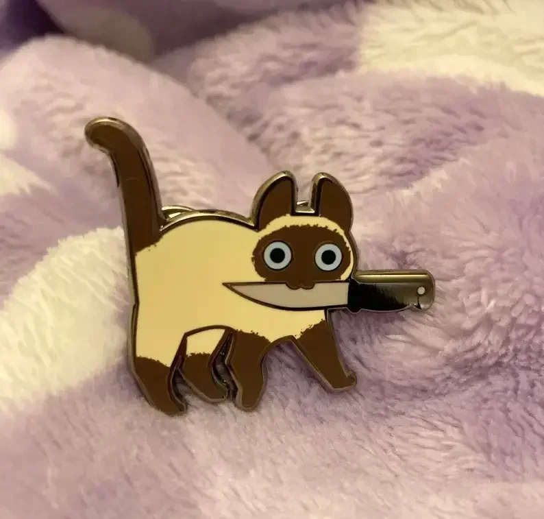 Siamese Knifecat Enamel Pin cute  brooch  art cat