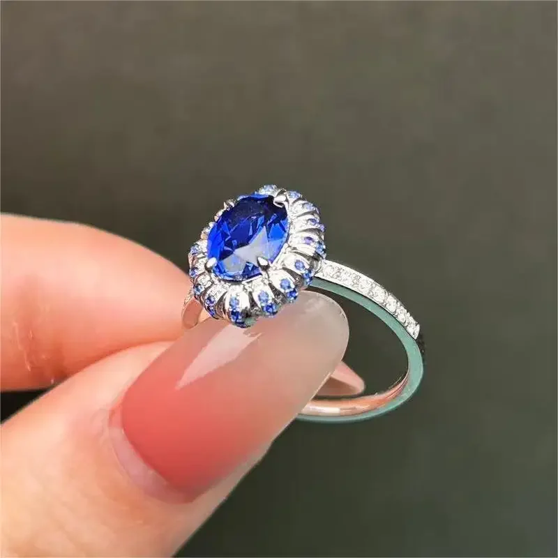 Pirmiana Custom Design 18k White Gold Ring for Women 1.749ct Lab Grown Sapphire And DEF CVD Diamond Jewelry