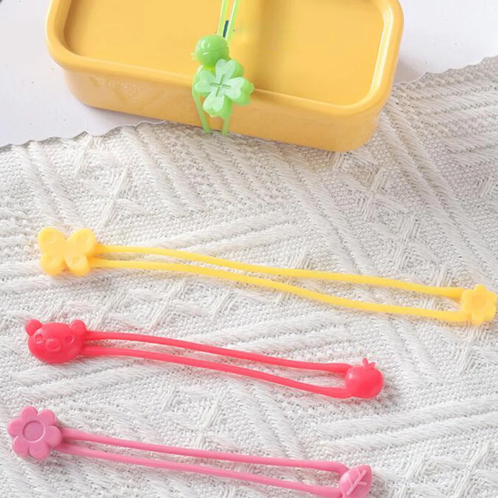 

5 Pcs Silicone Binding Rope Elastic Bands for Lunch Boxes Decorative Purposes Securing Bags Vegetable Bundling Kitchen Tool