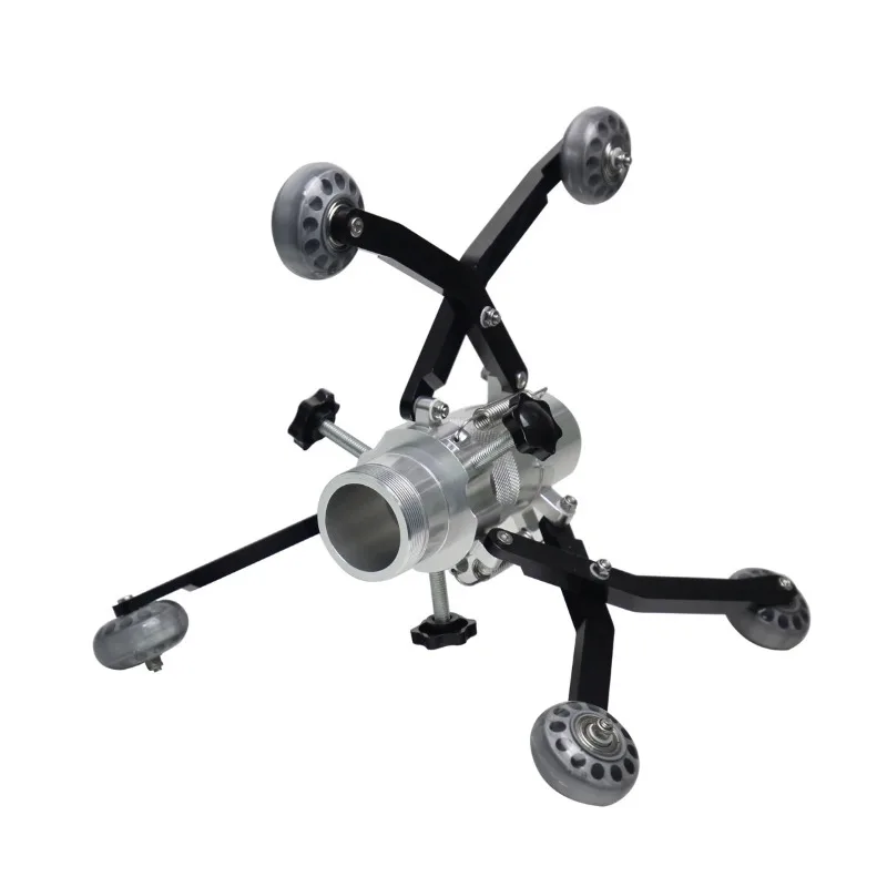 Adjustable 80-450mm Camera Protection Skid Metal Wheel Support Pipe Survey Fitting