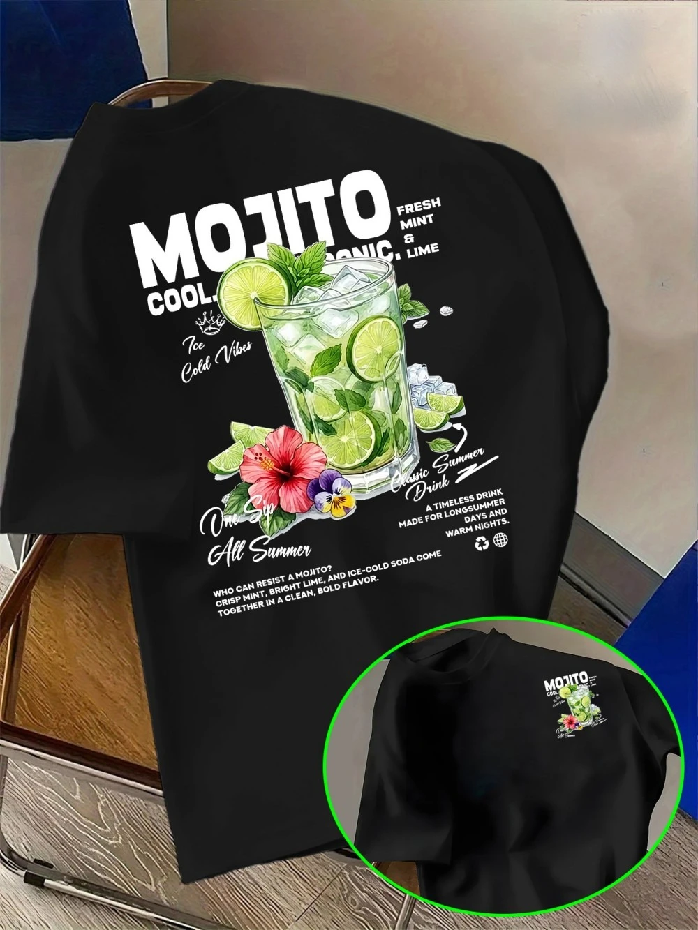 Mojito Mint Lime Cocktail Printed Cotton T-Shirts Mens 2026 Summer Soft Tees O-Neck Short Sleeve Tops Basic Male Clothes