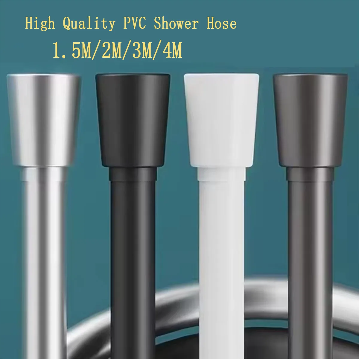 1.5/2/3/4M Four Colors PVC Handheld Shower Head Hose Flexible Anti Winding Explosion-proof Water Tube Bathroom Faucet Hose