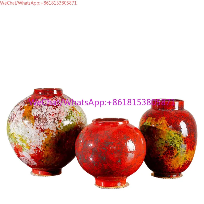 Ceramic vase living room entrance flower arrangement dried flower decoration desktop club ornament flower ware