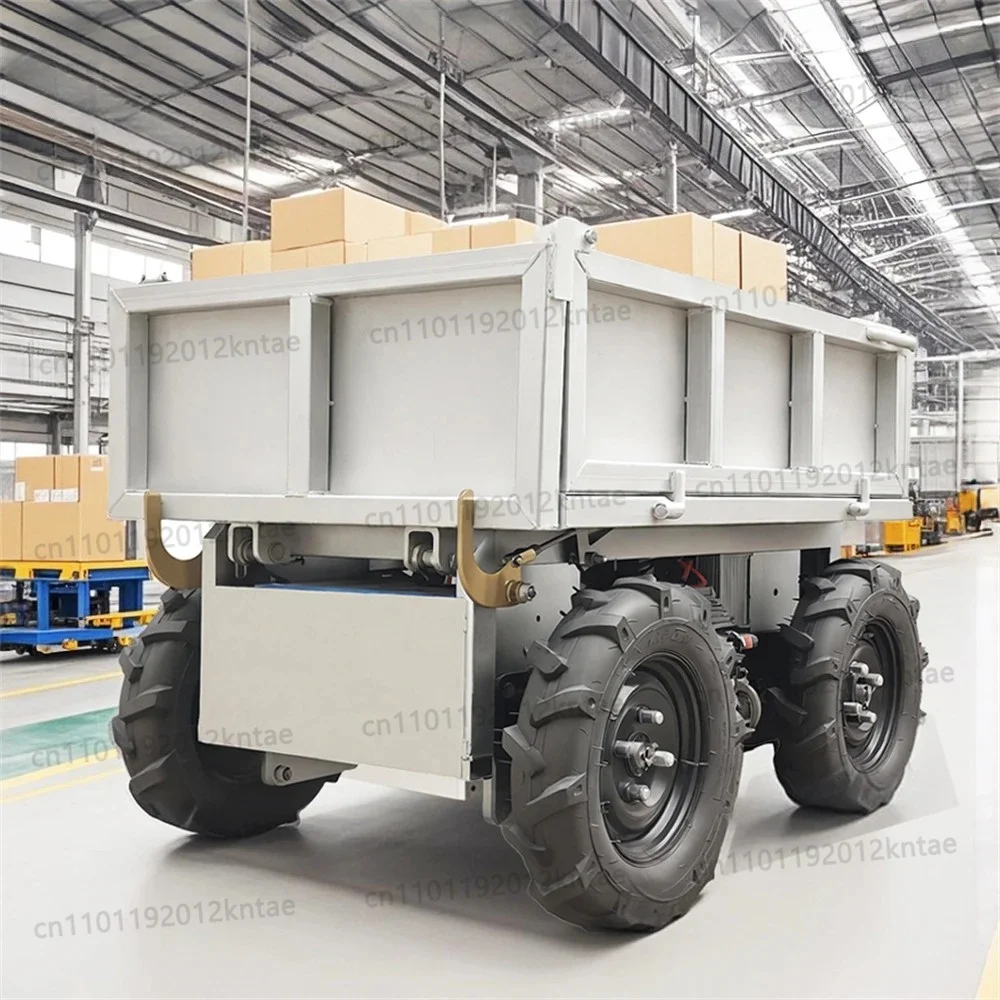 Farm Orchard All Terrain Remote Control Transport Vehicle Electric  Mini Cargo Dumper Trailer