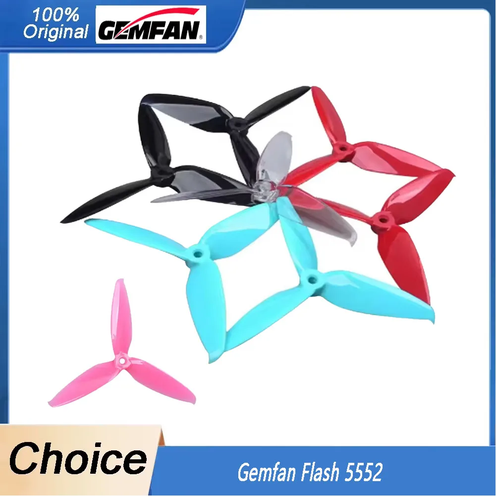 2 Paar Gemfan Flash 5552 5 Zoll 3-Blatt-PC-Propeller CW CCW für FPV-Renndrohnen-Teile
