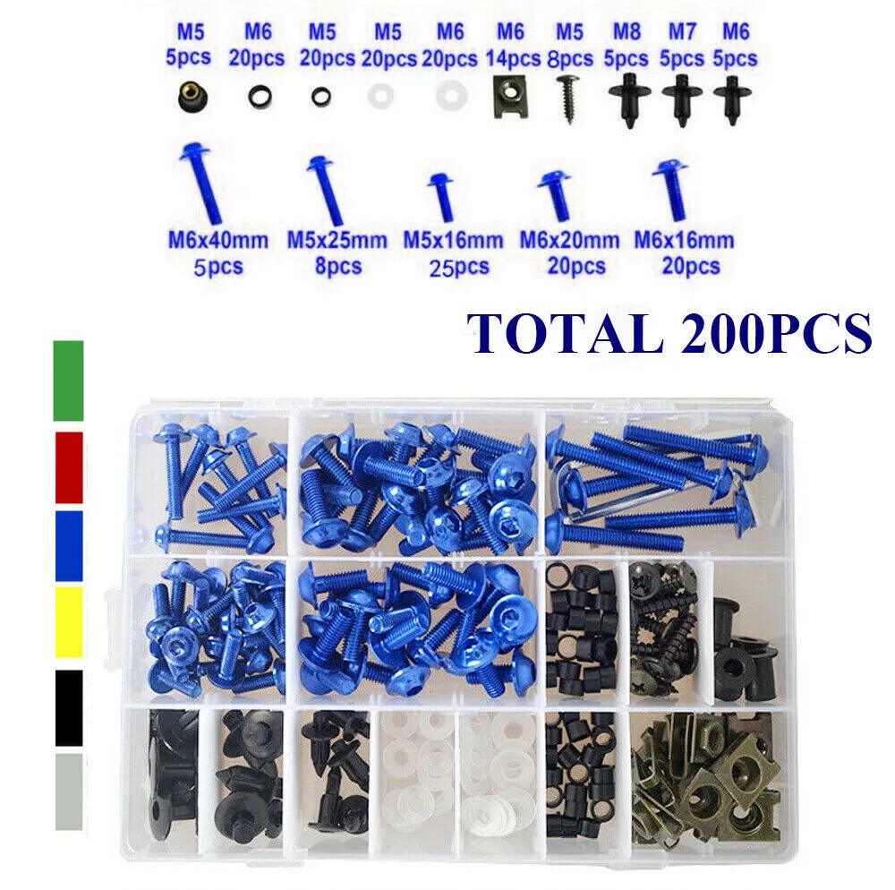 

200x Fairing Bolt Kit body Clips Screws For HONDA CRF 450R 2002-2019 CRF450R
