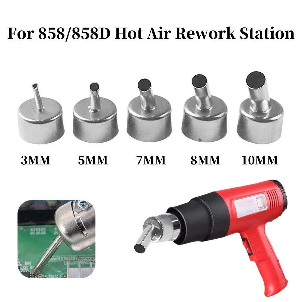 3-10Mm Welding Nozzle Tip Heat Gun Nozzle Sleeve Hot Air Gun Nozzle for 858/858D Hot Air Rework Station