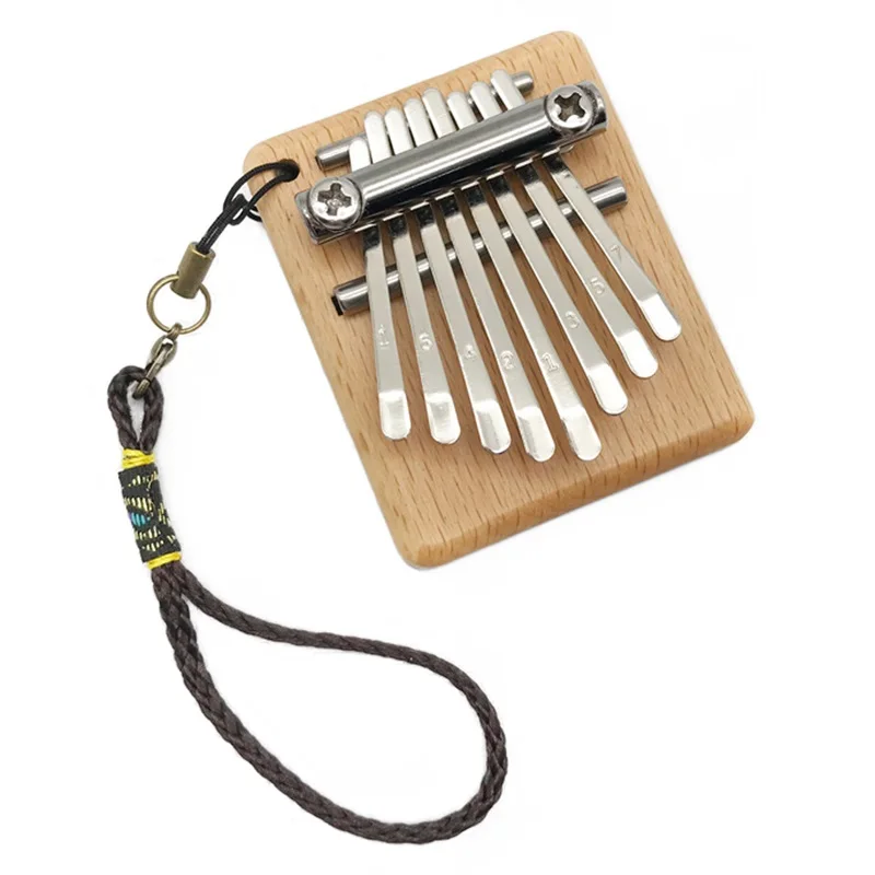 8 Key Mini Square Kalimba Thumb Piano Pendent Portable Musical Instrument Cute Good Sound Finger Percussion Gift For Children