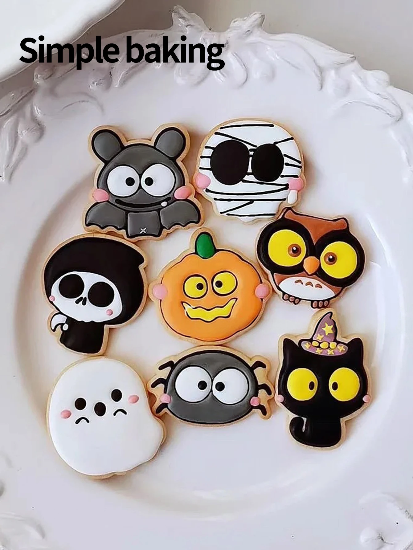 Halloween Cartoon Character Cookie Cutter - Cute  Sugar Cookie Stamp Kitchen Baking Tools Party Decoration Cookie Molds