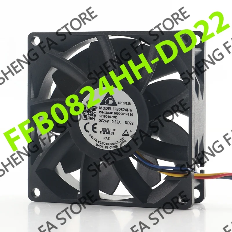 dual ball converter Four-wire PWM speed regulation Delta 5V 12V 48V DC 24V 0.25A AC EC 8025 80X80X25MM 8CM FFB0824HH cooling fan