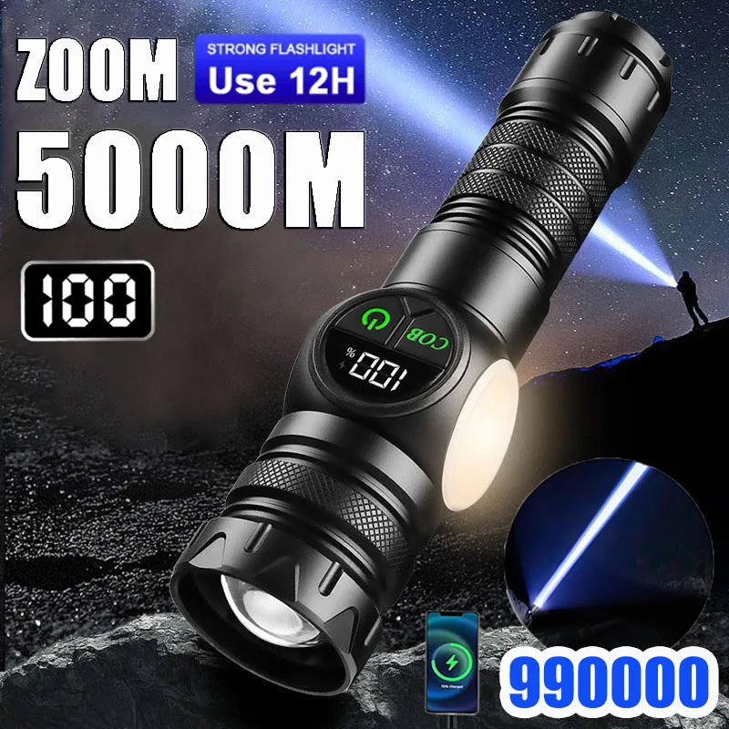 Most Powerful Led Flashlights Aluminum Alloy Ultra Bright Tactical LED Rechargeable Flash Light For Outdoor Camping Emergency