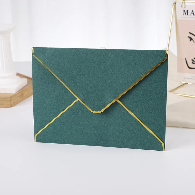 50pcs/lot Envelopes Gilding Bag Wedding Small Business Supplies Stationery DIY Postcard 150g Paper Invitations Storage Packaging