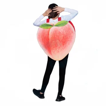 Costume de pêche cosplay de fête de fruits pour adultes et enfants, accessoires d'Halloween, drôle