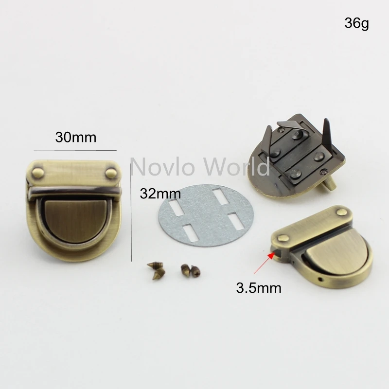 1 set test, 5 colors,high fashion metal plug lock handbag purse lock leather craft  plug lock diy hardware accessories