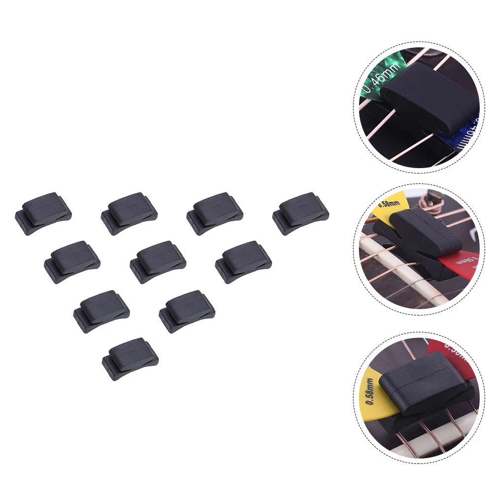 

10 Pcs Guitar Plectrum Holder Pick Grip Clip Head Picks Stands Acoustic Accessories Rubber Strap Attachment