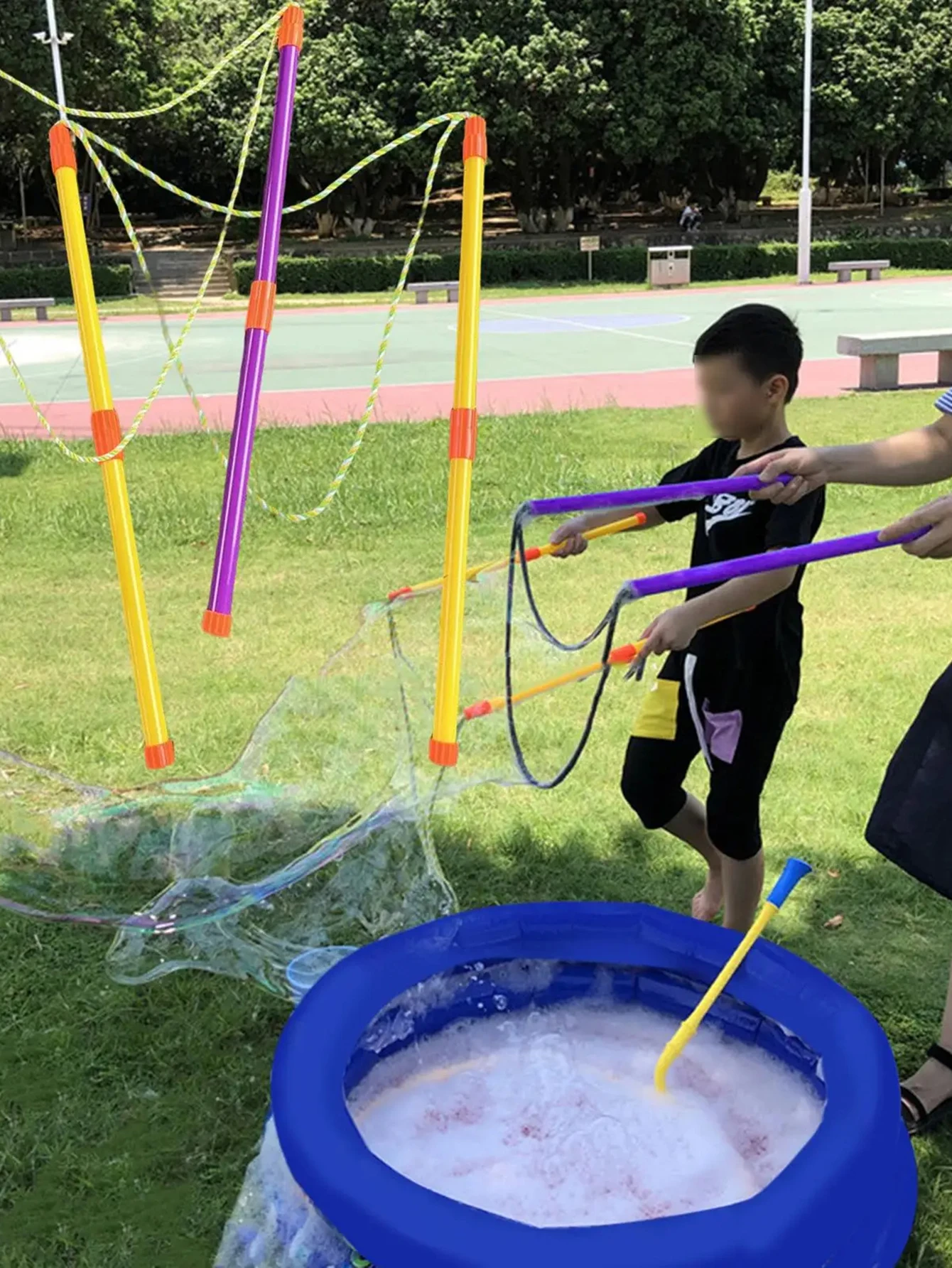 Kinder Jungen Mädchen Blase bläst Spielzeug enorme Blasen Outdoor Garten Spielzeug Set Blasen Blase Werkzeuge große Show Blase Spaß Spielzeug