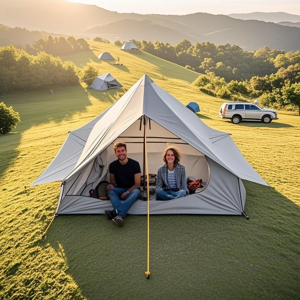 

Ultralight Waterproof 2-3 Person A Frame Camping Tent - Backpacking Tent with No Poles, Easy Setup for Outdoor Adventures
