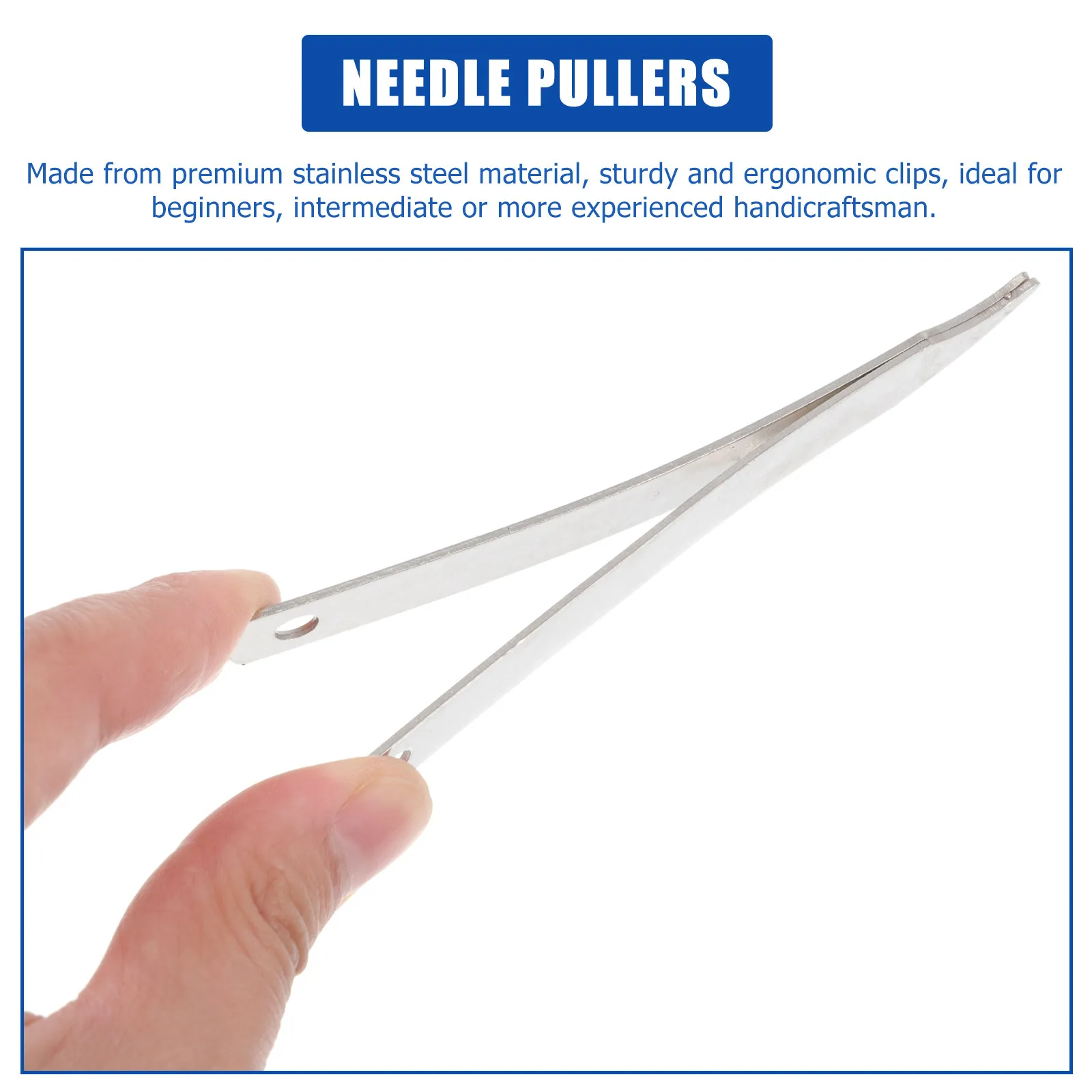 5Pcs Premium Stainless Steel Needle Clips Ergonomic Comfortable Needle Pullers for Insole Making DIY Handwork Home Crafters