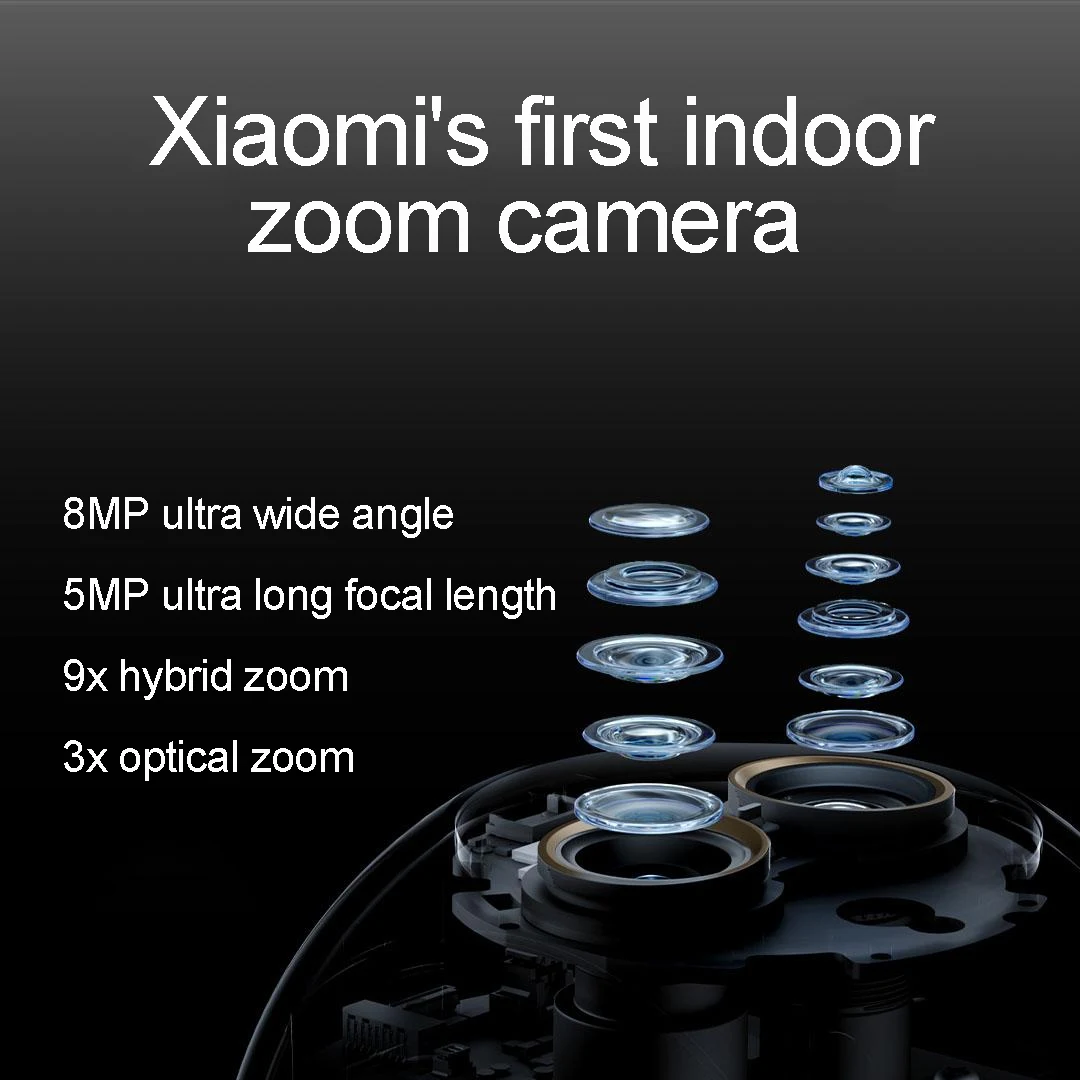 Xiaomi Smart Camera 4 Zoom Edition 4K Image 8MP+5MP Dual Cameras f/1.6 ISP Large Aperture Image Sensor AI Humanoid Pet Detection