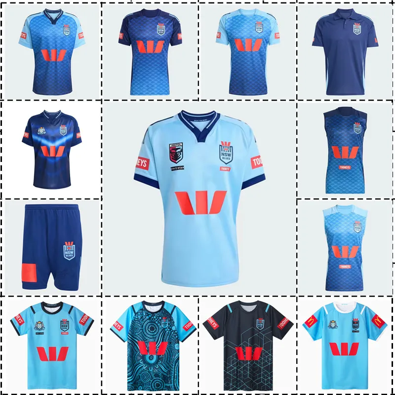 2024 - 2025 NSW Blues Home / Away / Training / قميص الرجبي الأصلي - مقاس الرجال: S-5XL جودة مثالية مريحة للتنفس!