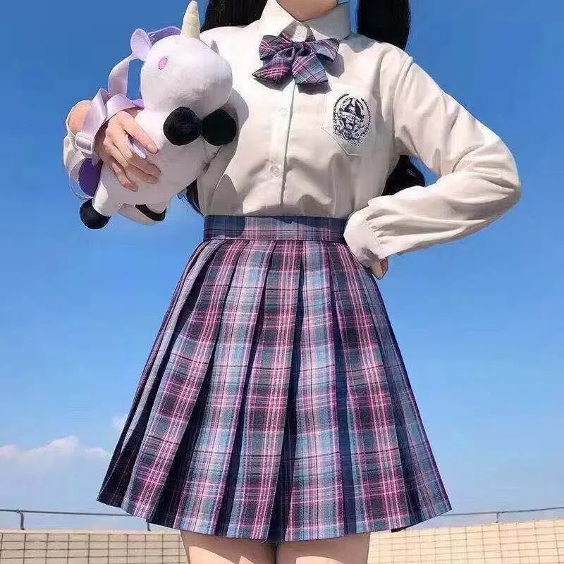 Gonna scozzese a pieghe cosplay gotica nera viola da donna Estate a vita alta Corea Harajuku Set mini gonne a trapezio sexy carine giapponesi