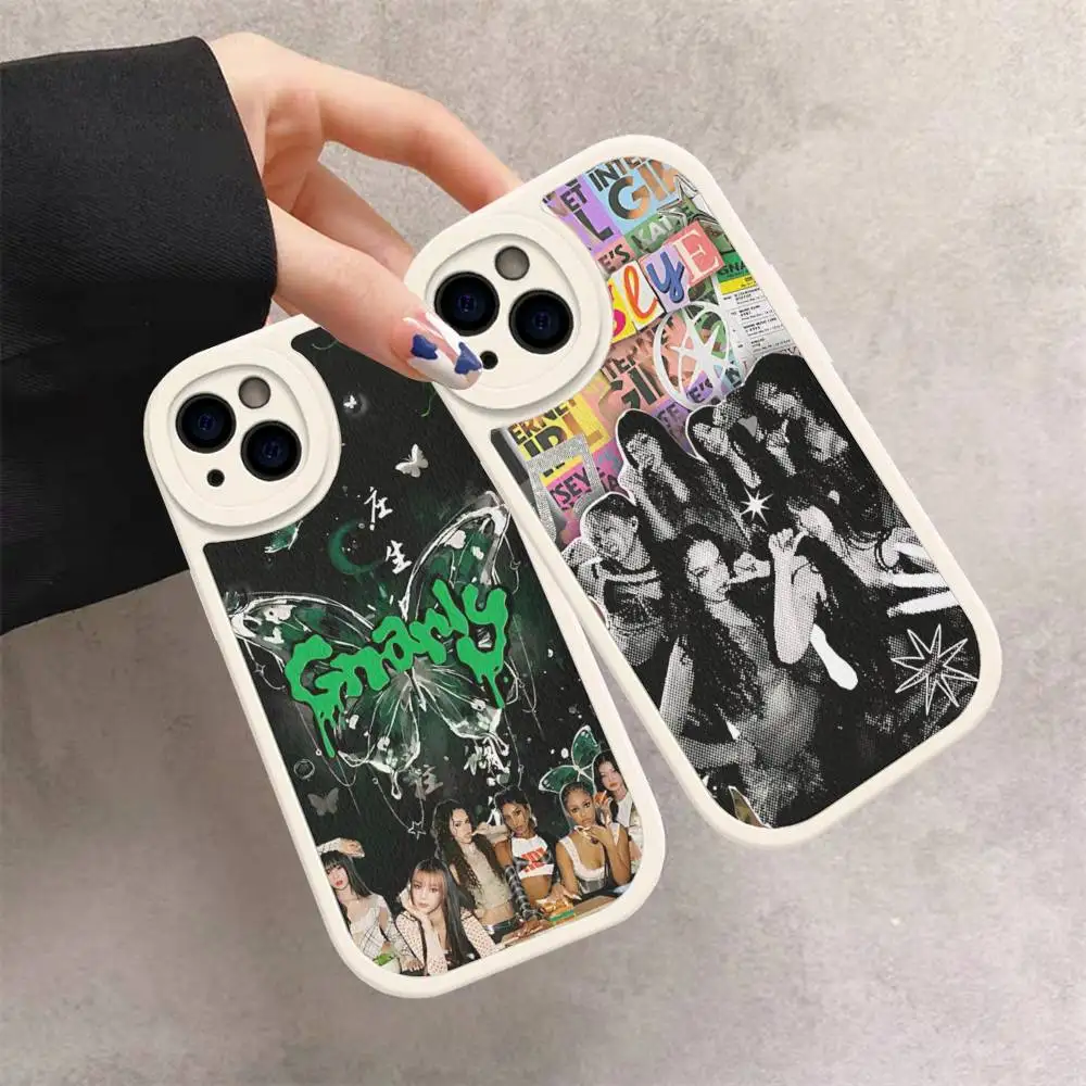 Girl Group K-katseye Korea Kpop Band Phone Case For IPhone 16 15 14 13 Pro Max 11 12 Plus Leather Silicone Cover