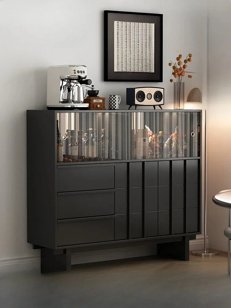 

X Solid Wood Large Capacity Retro Affordable Luxury Sideboard Cabinet Hallway Tea Glass Wine Cabinet Hand-Made Display Cabinet