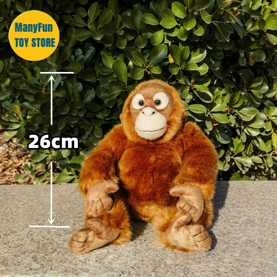 Orangutan Ape High Fidelity Chimpanzees Plushie Monkey Gorilla Peluche Lifelike Animals Simulation Stuffed Doll Kawai Toy Gifts